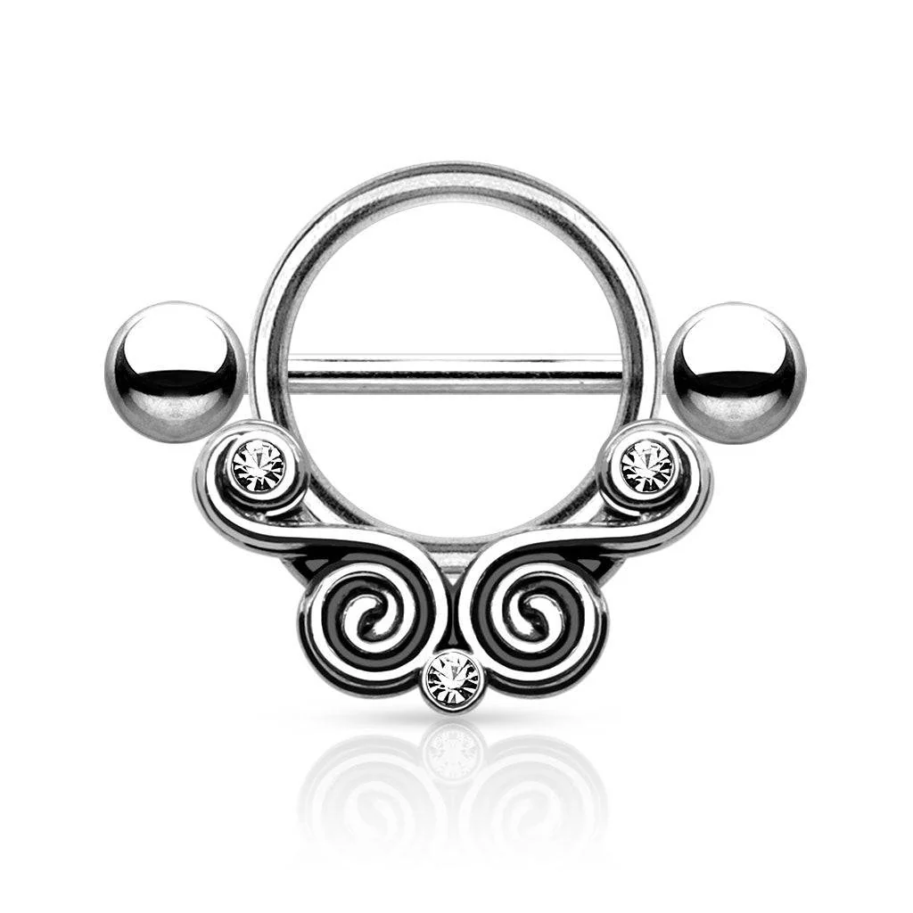 316L Surgical Steel Mini Lace Nipple Shield Barbell - Image 5